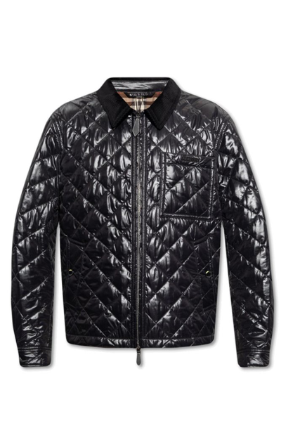 Burberry Quilted Nylon Jacket In Black