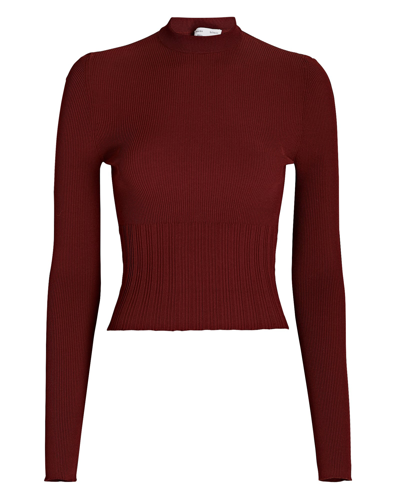 Proenza Schouler White Label Cut-out Rib Knit Top In Red-drk