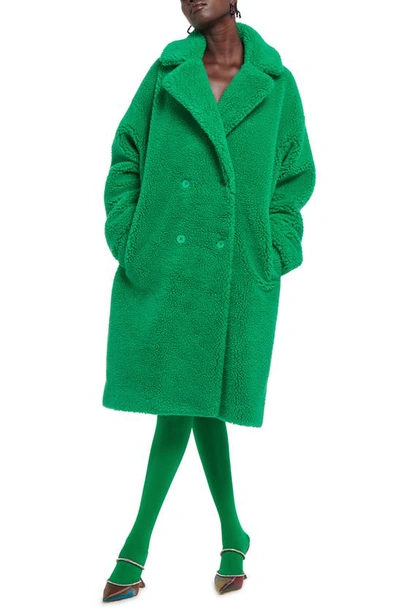 Apparis Dasha Recycled Polyester & Hemp Faux Fur Coat In Green-lt