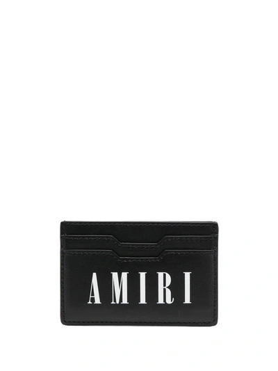 Amiri Logo-print Leather Wallet In Schwarz