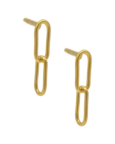 Adornia 14k Plated Paperclip Chain Drop Earrings In Yellow