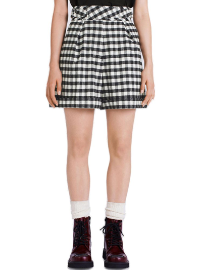 Kenzo Gingham High-waisted Shorts Black Womens