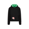 Kenzo Flower-embroidered Relaxed-fit Cotton Hoody In Black