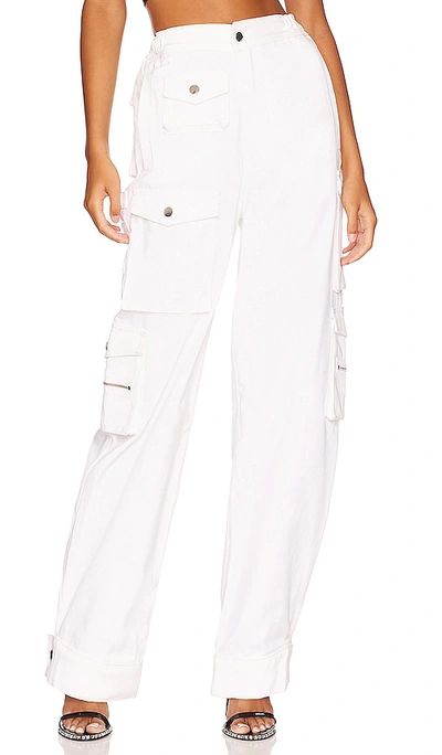 Eb Denim Cargo Trousers In White