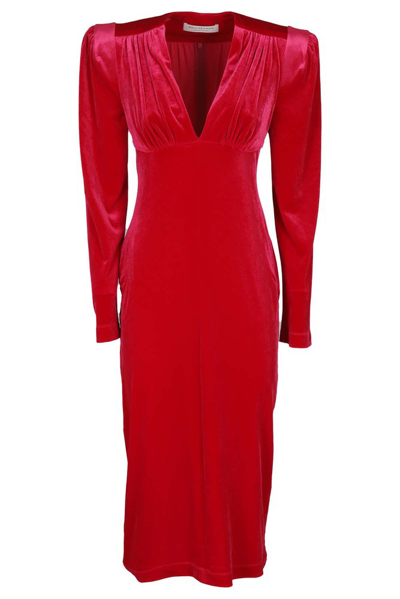Philosophy Di Lorenzo Serafini Tyrian Purple Stretch Velvet Dress Nd  Donna 40 In Red