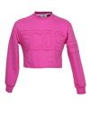 Gcds Cropped Crewneck Sweatshirt In Pink