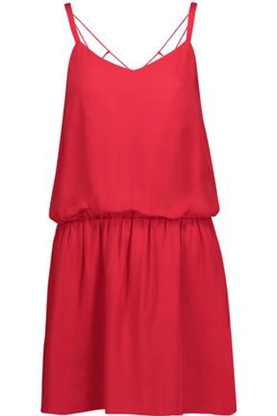 Haute Hippie Exit Strategy Cutout Silk-georgette Mini Dress In Red