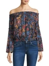 Free People Free Spirit Printed Off-the-shoulder Top In Multi
