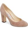 Jimmy Choo Billie Suede Block-heel Pump In Ballet Pink