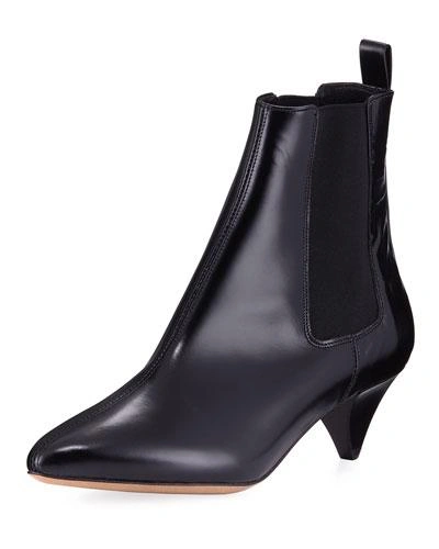 Isabel Marant Dawell Low-heel Leather Boots In Black