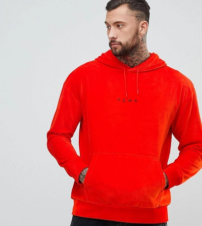 Puma Plus Velvet Pullover Hoodie In Red Exclusive At Asos - Red | ModeSens