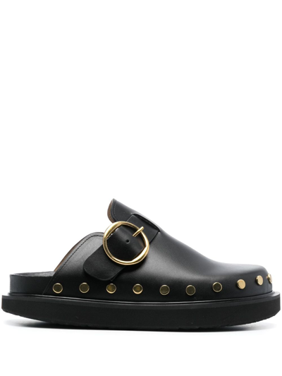 Isabel Marant Stud-embellished Leather Mules In Black  