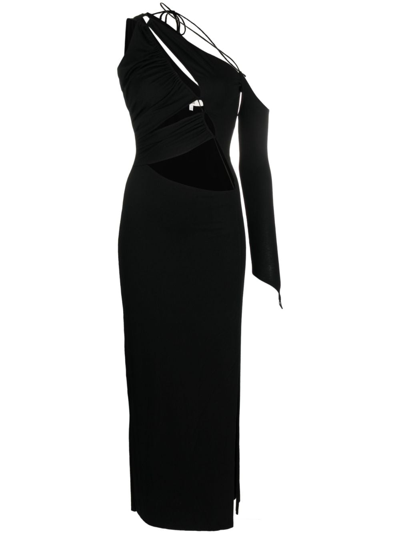 Manurí Giuly 2.3 Detachable-sleeve Midi Dress In Black