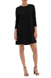 Donna Morgan Three-quarter Sleeve Pocket Shift Dress In Black