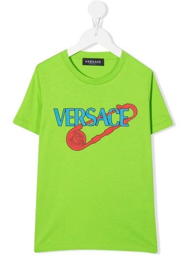 Versace Babies' Logo-print Short-sleeve T-shirt In Grün