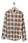 14th & Union 14th And Union Grindle Trim Fit Flannel Shirt In Ivory- Tan Cascade Grindle