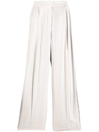 Brunello Cucinelli High-waisted Wide-leg Trousers In White