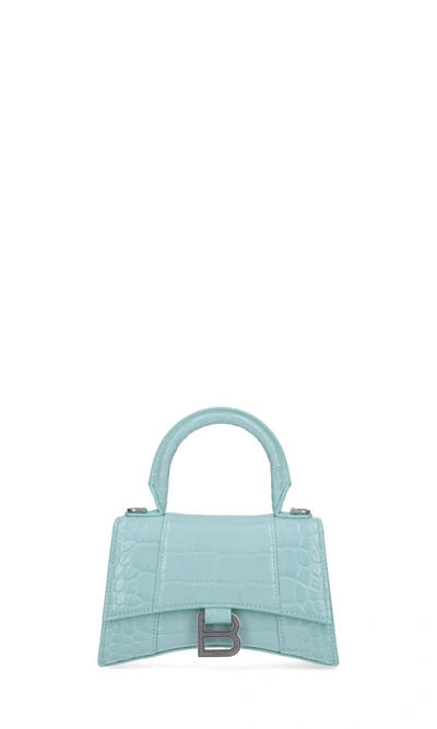 Balenciaga 'hourglass Xs' Bag In Azzurro