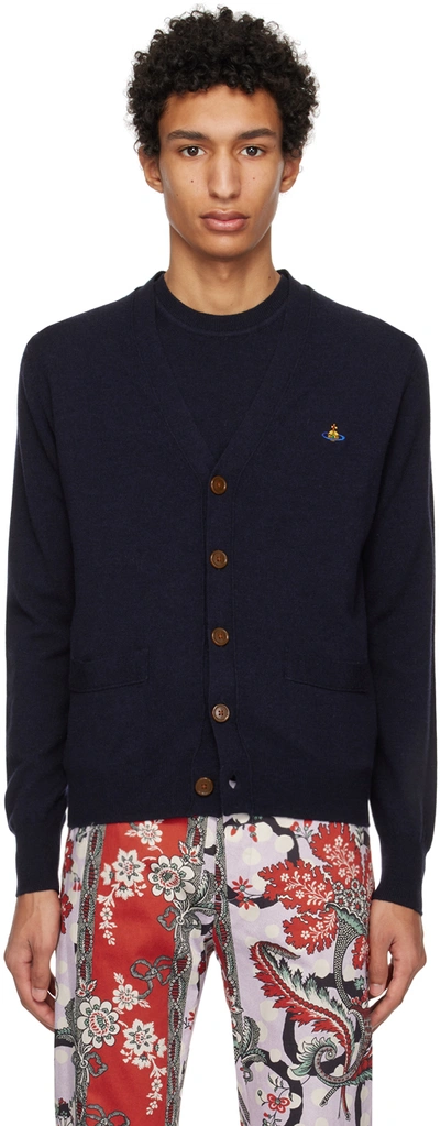 Vivienne Westwood Man Cardigan In Navy