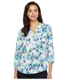 Nydj Solid Blouse W/ Pleated Back In St Tropez Jasmine Matisse Blue