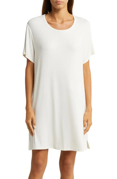 Cozy Earth Rib Knit Nightshirt In Ivory