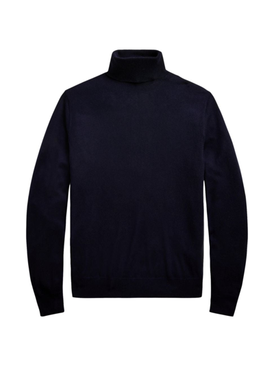 Ralph Lauren Purple Label Cashmere Rollneck Jumper In Classic Navy