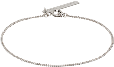 Dries Van Noten Thin Chain Bracelet Silver In Grey