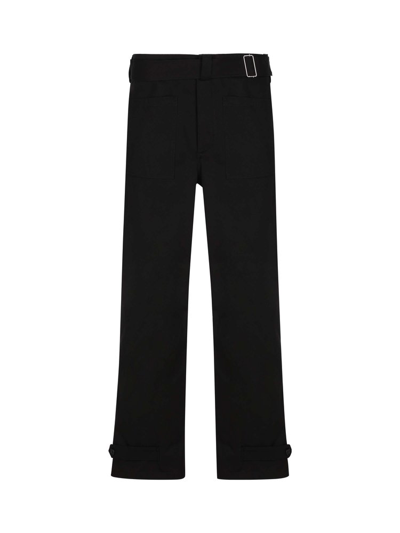 Alexander Mcqueen Buckled Four-pocket Straight Trousers In Black