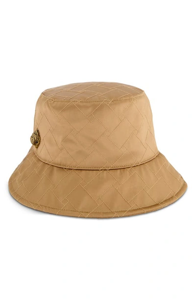 Kg Kurt Geiger Quilted Bucket Hat In Camel