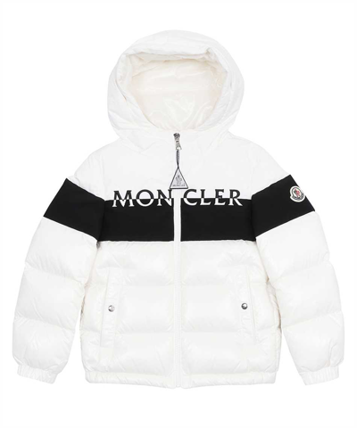 Moncler Kids' Laotari Branded Puffer Jacket White