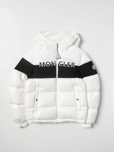 Moncler Kids' Laotari Branded Puffer Jacket White