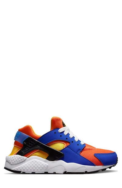 Nike Huarache Run Big Kids' Shoes In Hyper Royal/yellow Ochre/safety Orange