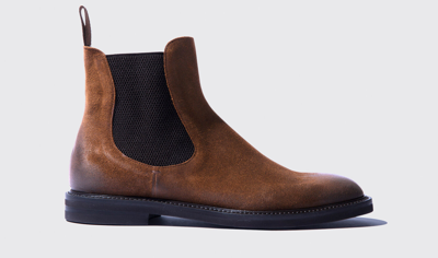 Scarosso Hunter Boots In Cigar Suede