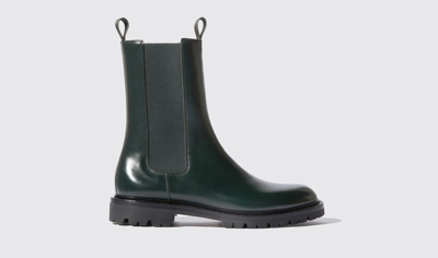 Scarosso Wooster Boots In Green - Brushed Calf