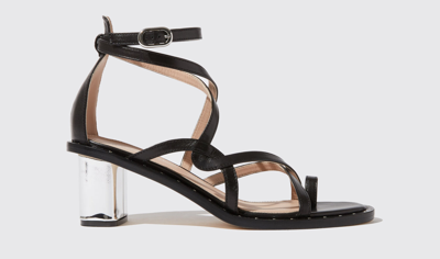 Scarosso Patty Sandals In Black - Calf Leather