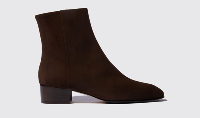 Scarosso Ambra Booties In Brown - Suede