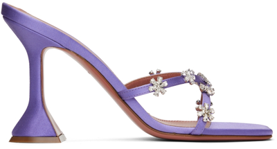 Amina Muaddi Lilac Lily Sandals With Crystals In Purple