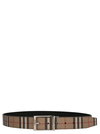 Burberry Check Pattern Reversible Buckle Belt In Multicolor