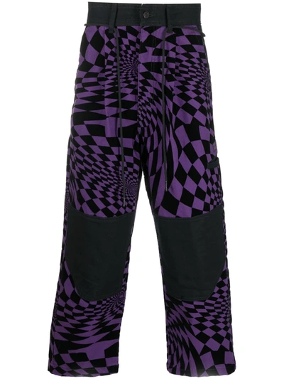 Vans P.a.m. Spiral Checker Cargo Pants Purple In Multicolor