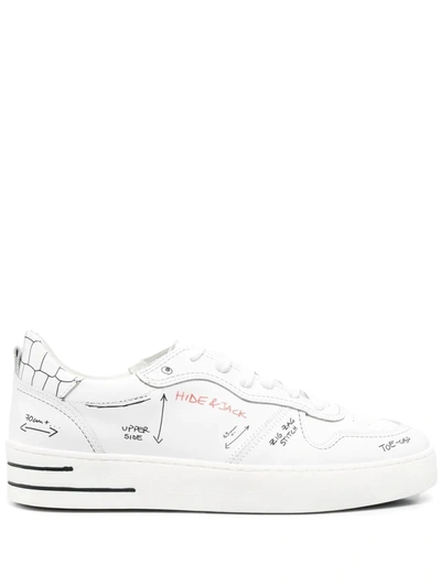 Hide & Jack Sketch-style Low-top Sneakers In White