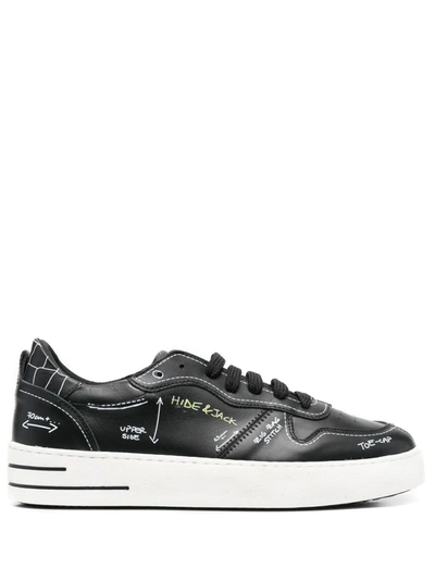 Hide & Jack Sketch-style Print Low-top Sneakers In Black
