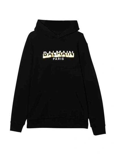 Balmain Black Sweatshirt Teen Unisex In Nero