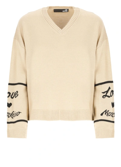 Love Moschino Wool Sweater In Camel
