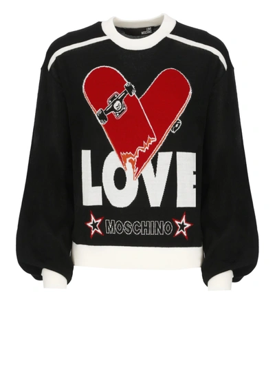 Love Moschino Wool Sweater In Black