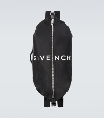 Givenchy G-zip Medium Canvas Duffle Backpack In Black