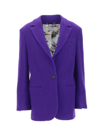 Golden Goose Notched-lapels Single-breasted Blazer In Purple