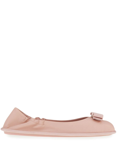 Ferragamo Nomadic Stories Ballet Flat In Beige
