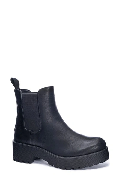 Dirty Laundry Maps Chelsea Boot In Black Faux Leather