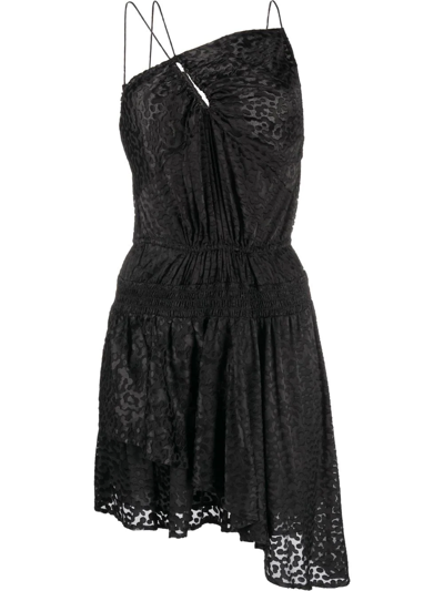 Iro Leodie Asymmetric Burnout Dress In Black