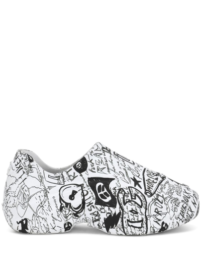Dolce & Gabbana Toy Graffiti Print Sneakers - Men's - Polyethylene Vinyl Acetate (peva) In White